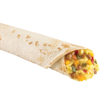 Sunrise Breakfast Burrito: Eggs, Sausage & Cheddar Cheese